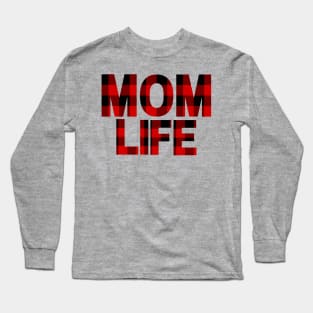 Mom Life in Buffalo Plaid Long Sleeve T-Shirt